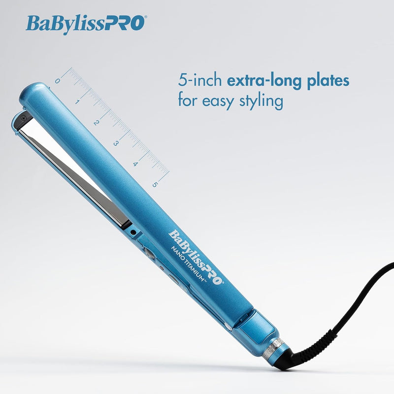 BabylissPRO Nano Titanium Ultra-Thin Hair Straightener, Professional Flat Iron For All Hair Types