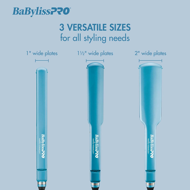 BabylissPRO Nano Titanium Ultra-Thin Hair Straightener, Professional Flat Iron For All Hair Types