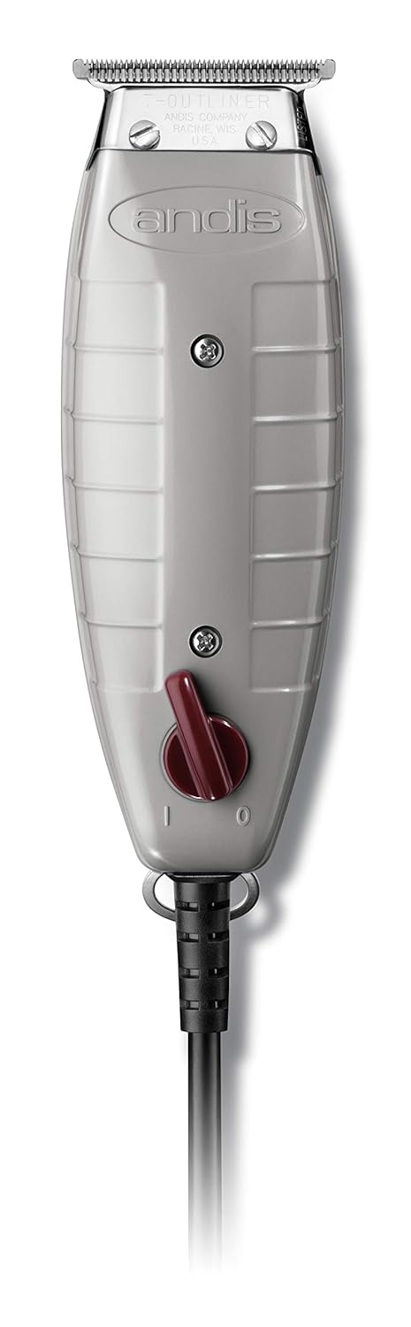 Andis 04710 Professional T-Outliner Beard & Hair Trimmer for Men with Carbon Steel T-Blade, Bump Free Technology – Corded Electric Beard Trimmer - Grey