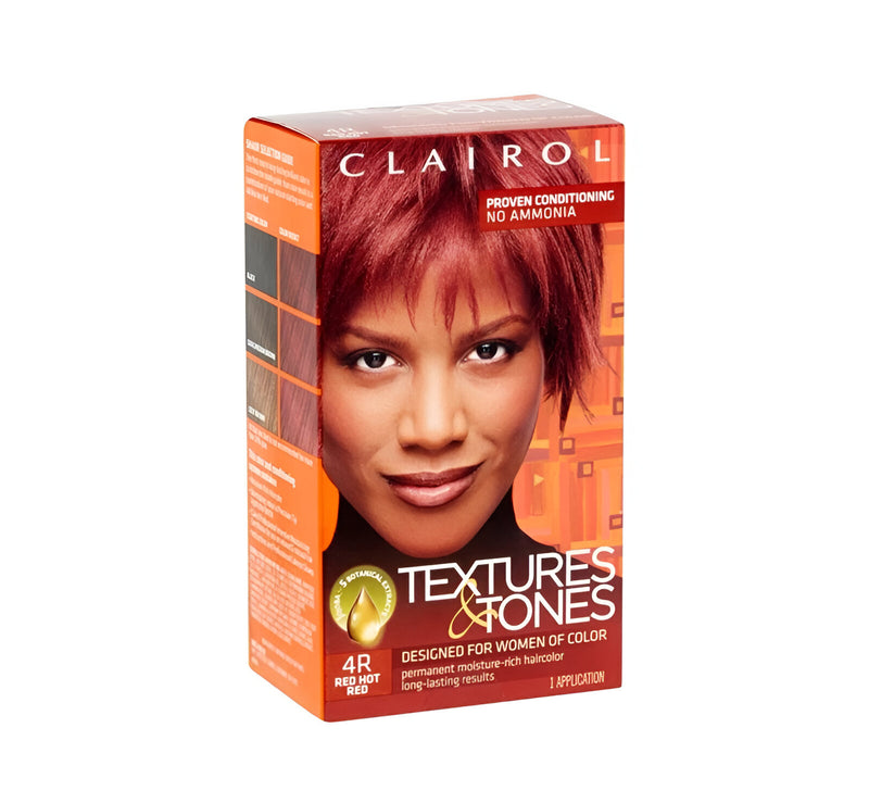 Textures & Tones Permanent Hair Color Kit 4R Red Hot Red