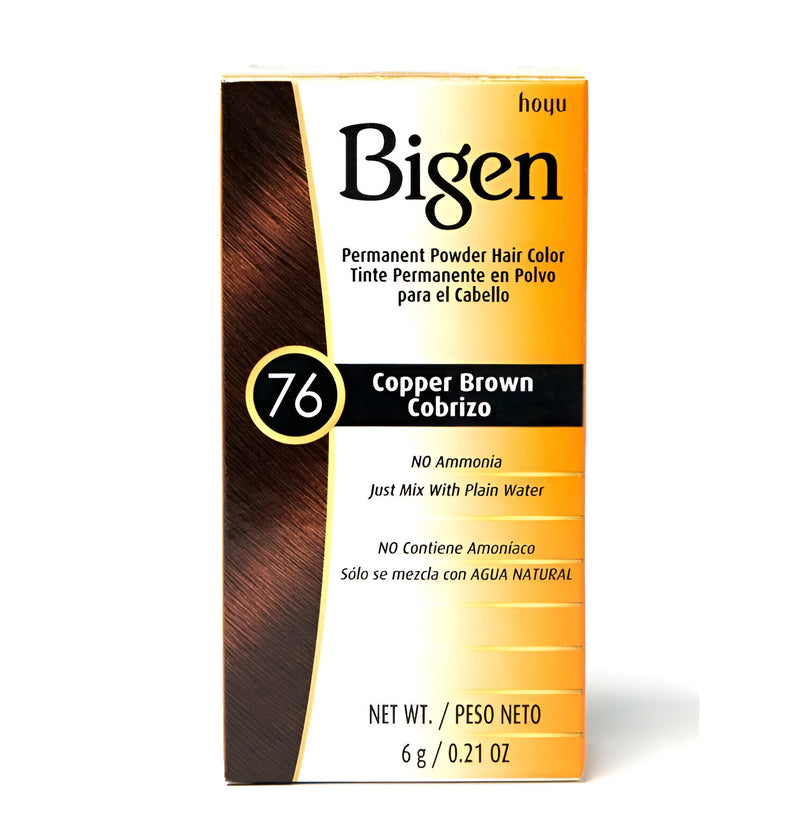Bigen Permanent Powder Hair Color 76 Copper Brown, 0.21 Oz