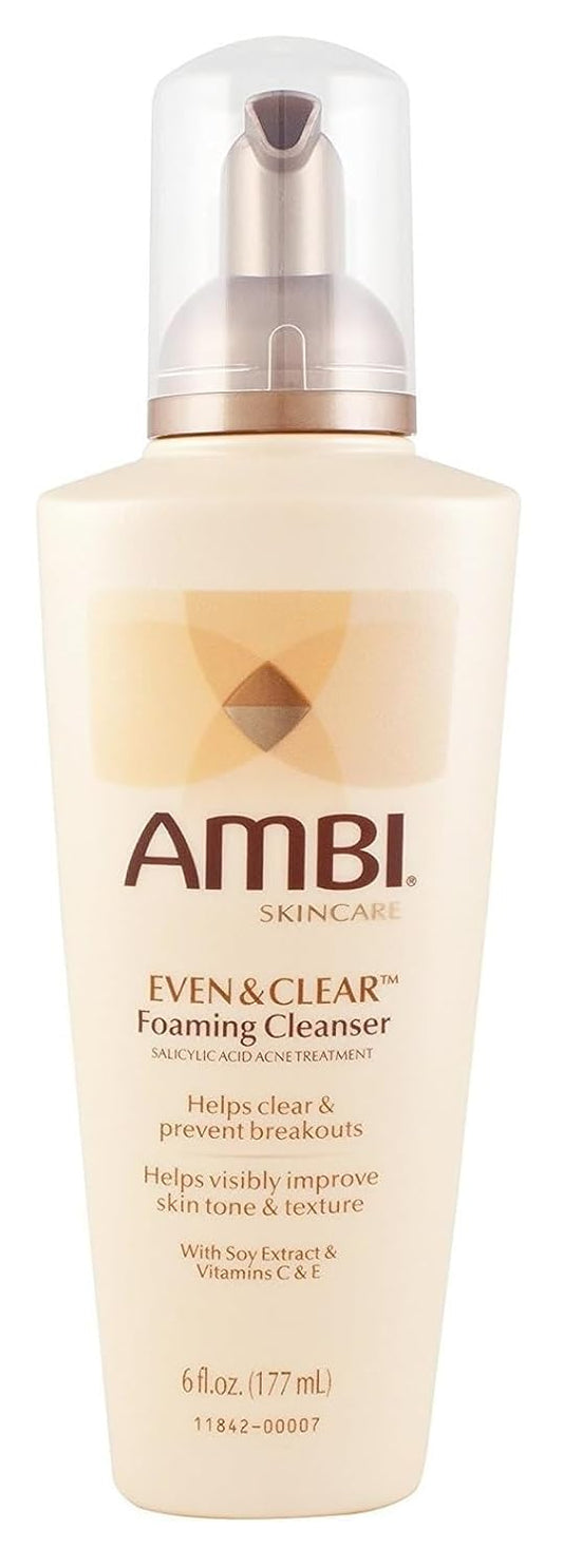 Ambi Even & Clear Foaming Cleanser 6 Ounce Pump (177ml)