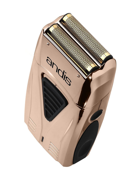 Andis 17220 Pro Foil Lithium Plus Titanium Foil Shaver, Cord/Cordless - Professional Turbocharged Cordless Men’s Shaver with USB Charger - Copper
