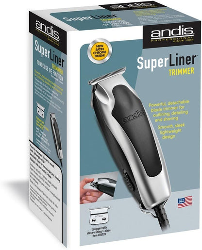 Andis SuperLiner Beard Trimmer with Bonus Shaver Head Attachment, Silver, Model RT-1