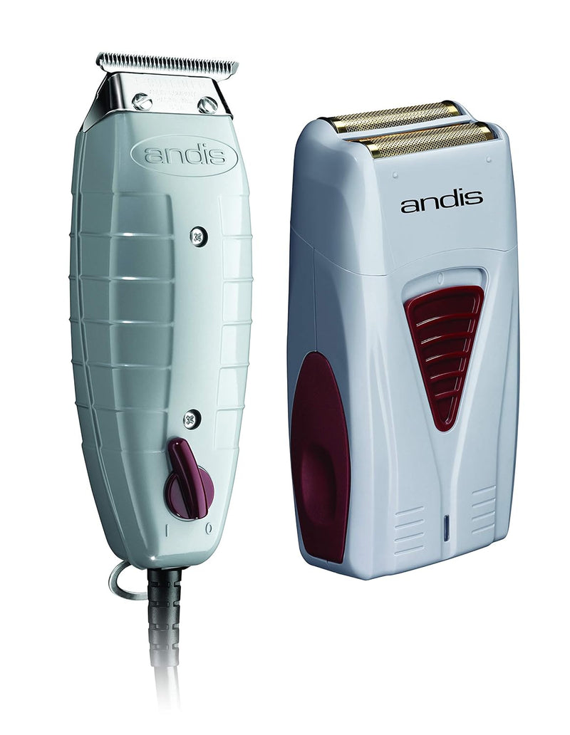 Andis 17195 Finishing Combo T-Outliner Trimmer & Pro Foil Lithium Titanium Shaver - Professional Hair Clippers and Trimmer Kit for Men
