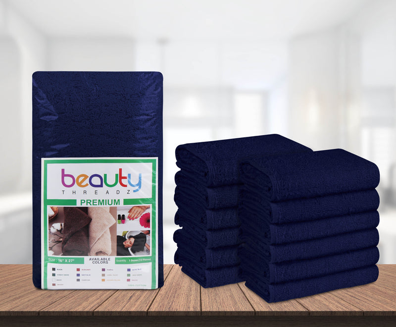 15 x 25" Navy Blue 100% Cotton Economy Towel