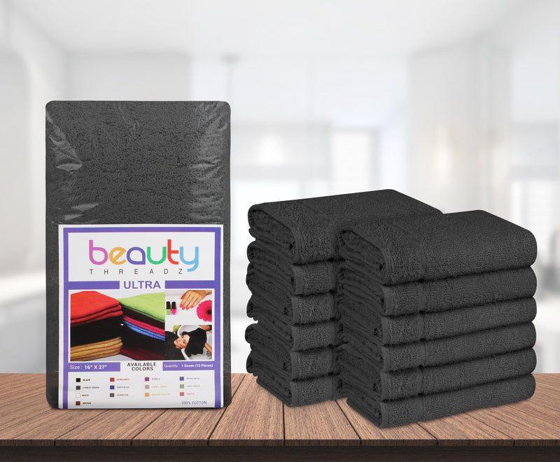 16 x 27" Charcoal 100% Cotton ULTRA Salon Towel