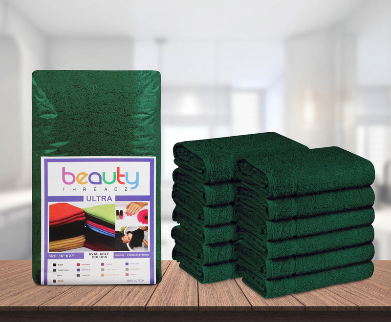 16 x 27" Forest Green 100% Cotton ULTRA Salon Towel