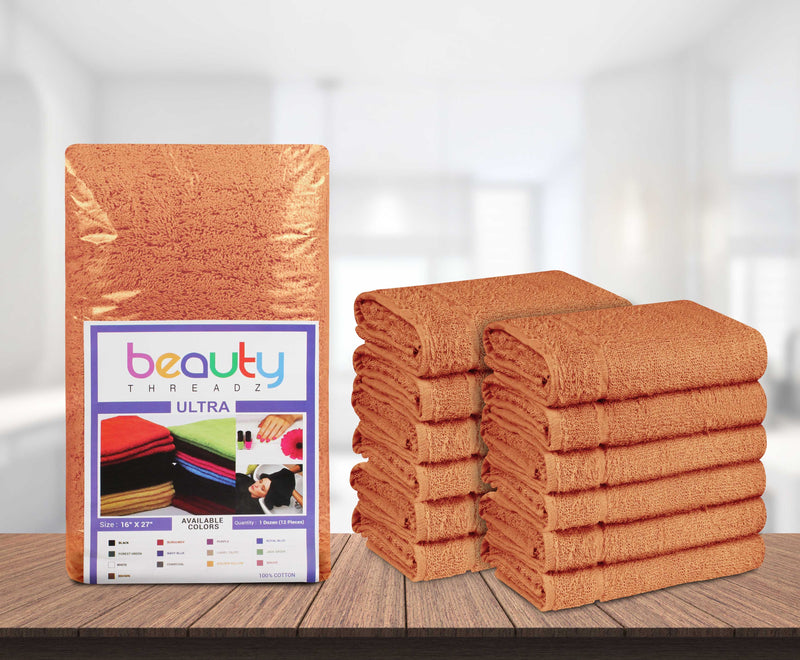 16 x 27" Peach 100% Cotton ULTRA Salon Towel