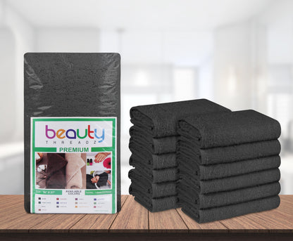 16 x 27" Charcoal Grey 100% Cotton Premium Salon Towel