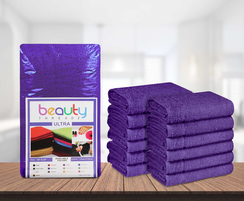 16 x 27" Purple 100% Cotton ULTRA Salon Towel