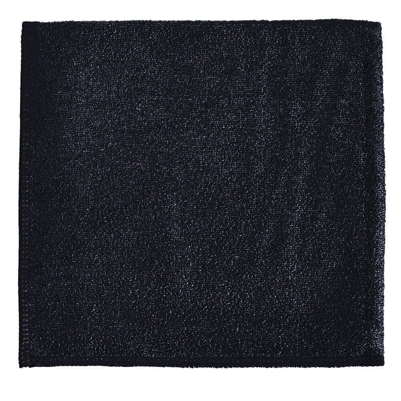 12 x 12" Black Heavy Duty Microfiber Towel (24 Pack)