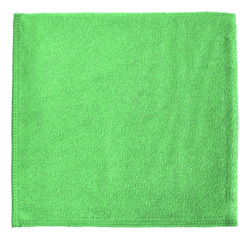 12 x 12" Green Heavy Duty Microfiber Towel (24 Pack)