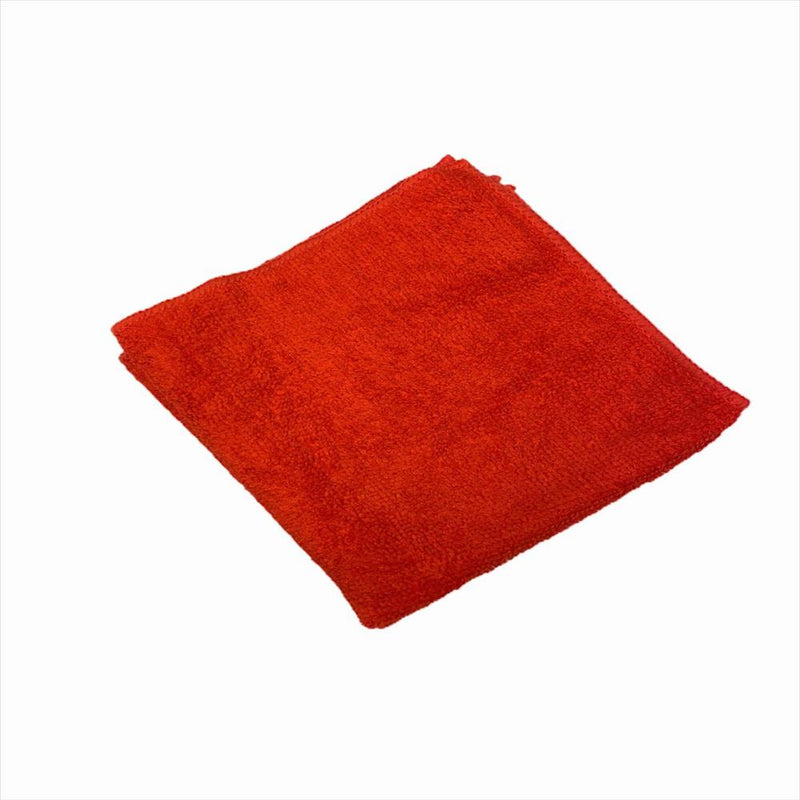 12 x 12 Red Economy Microfiber Towel (24 Pack)