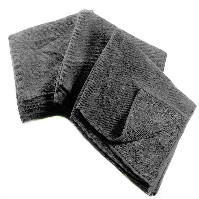 16 x 27" Black Professional Grade Microfiber Towel