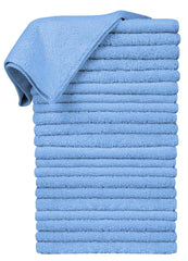 The Towel Guys 16 x 16" Light Blue Professional Grade Microfiber Towel (Pack of 24)