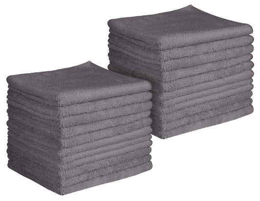 16 x 16" Grey Professional Grade Microfiber Towel (Pack of 24)