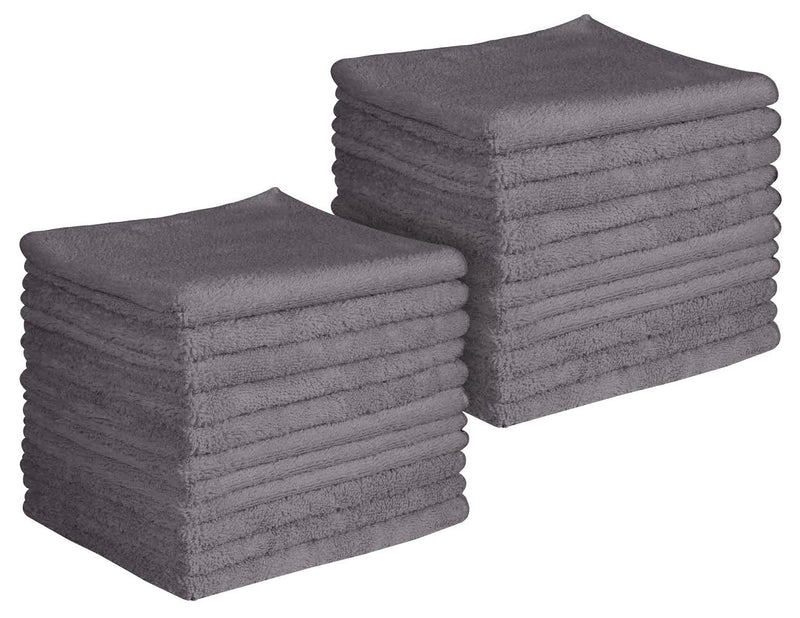 16 x 16" Grey Professional Grade Microfiber Towel (Pack of 24)