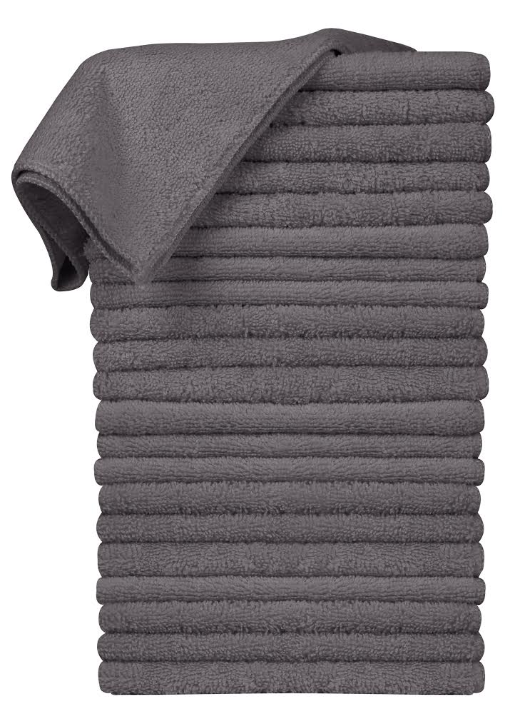 16 x 16" Grey Professional Grade Microfiber Towel (Pack of 24)