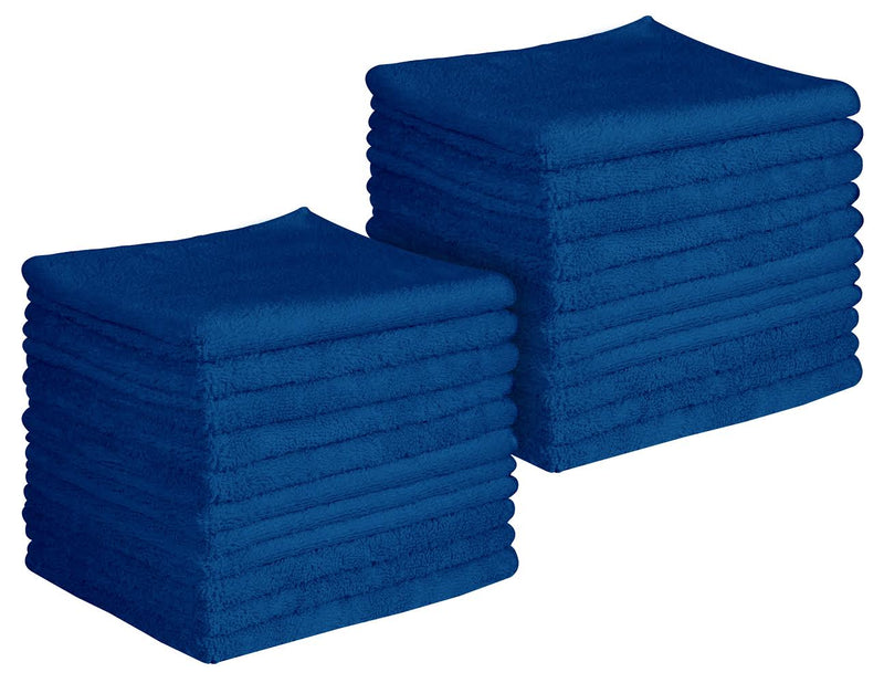 16 x 16" Dark Blue Professional Grade Microfiber Towel (Pack of 24)