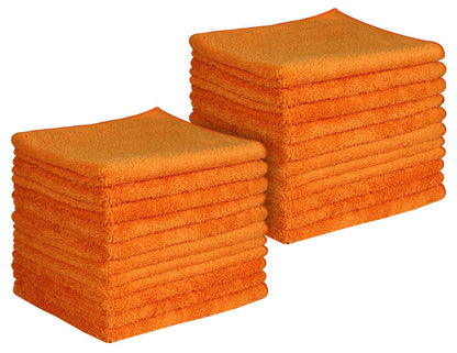 16 x 16" Orange Professional Grade Microfiber Towel (Pack of 24)