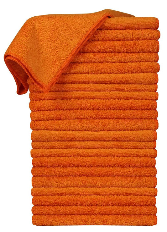 16 x 16" Orange Professional Grade Microfiber Towel (Pack of 24)