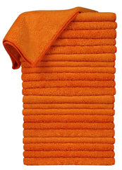 The Towel Guys 16 x 16" Orange Professional Grade Microfiber Towel (Pack of 24)