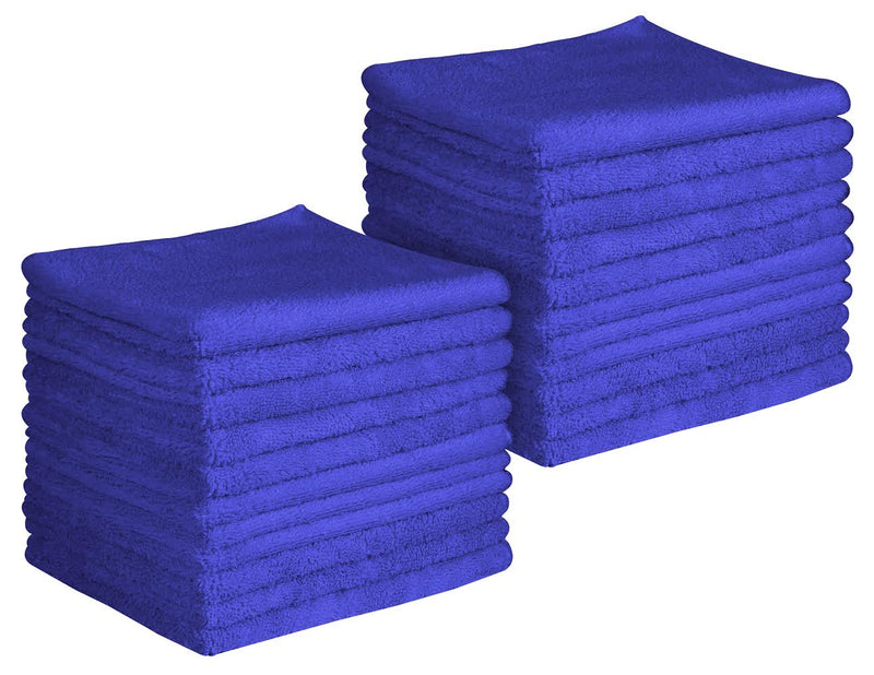 16 x 16" Royal Blue Professional Grade Microfiber Towel (Pack of 24)