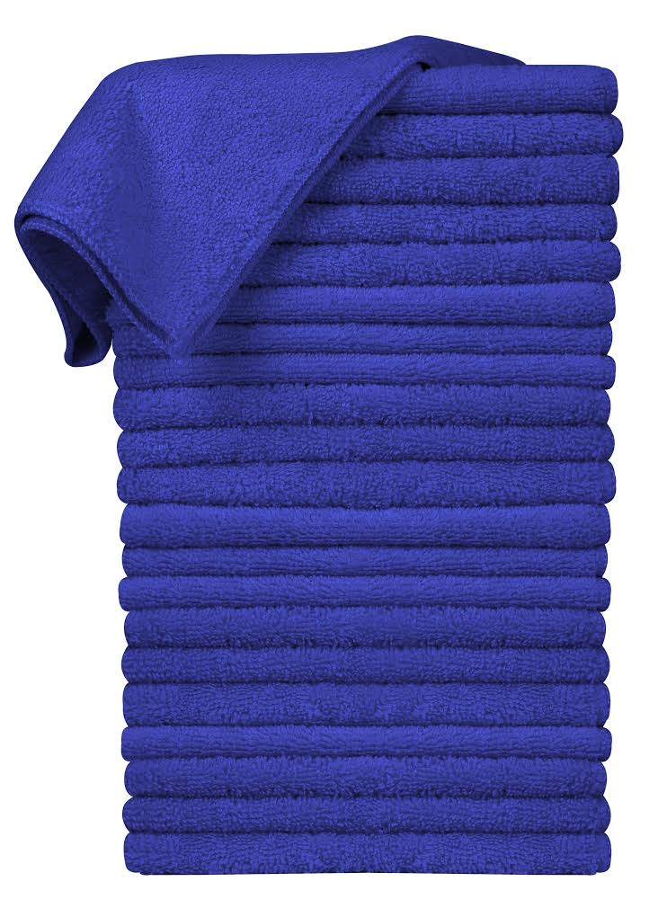 16 x 16" Royal Blue Professional Grade Microfiber Towel (Pack of 24)