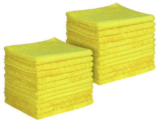 16 x 16" Yellow Professional Grade Microfiber Towel (Pack of 24)