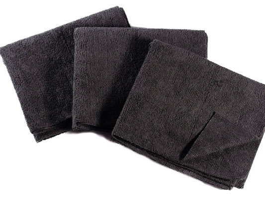 16 x 27" Black Edgeless Microfiber Towel