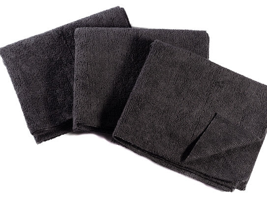 16 x 27" Black Edgeless Microfiber Towel