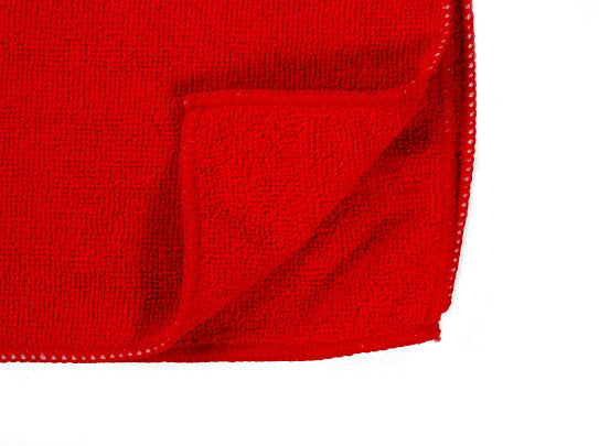 16 x 16" Red Economy Microfiber Towel (36 Pack)