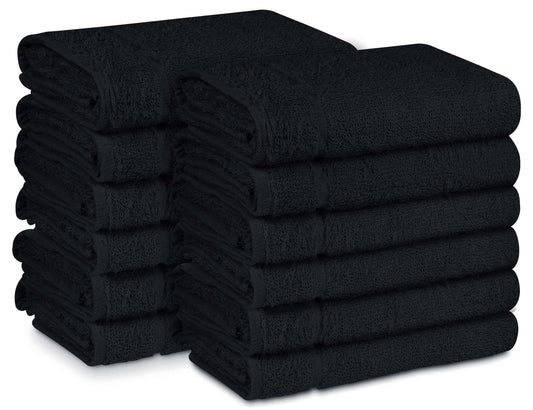 15x25" Black 100% Cotton Economy Towel