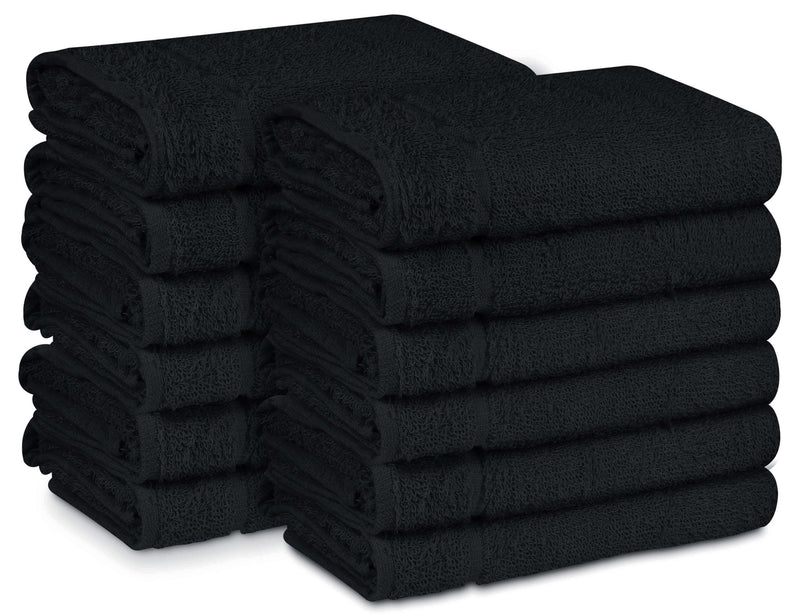 15x25" Black 100% Cotton Economy Towel
