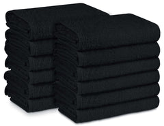 16 x 27" Black 100% Cotton Premium Salon Hand Towel