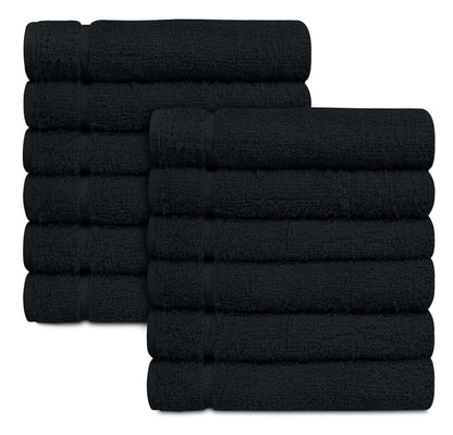 15x25" Black 100% Cotton Economy Towel