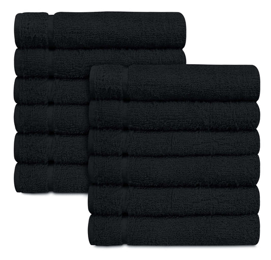 15x25" Black 100% Cotton Economy Towel