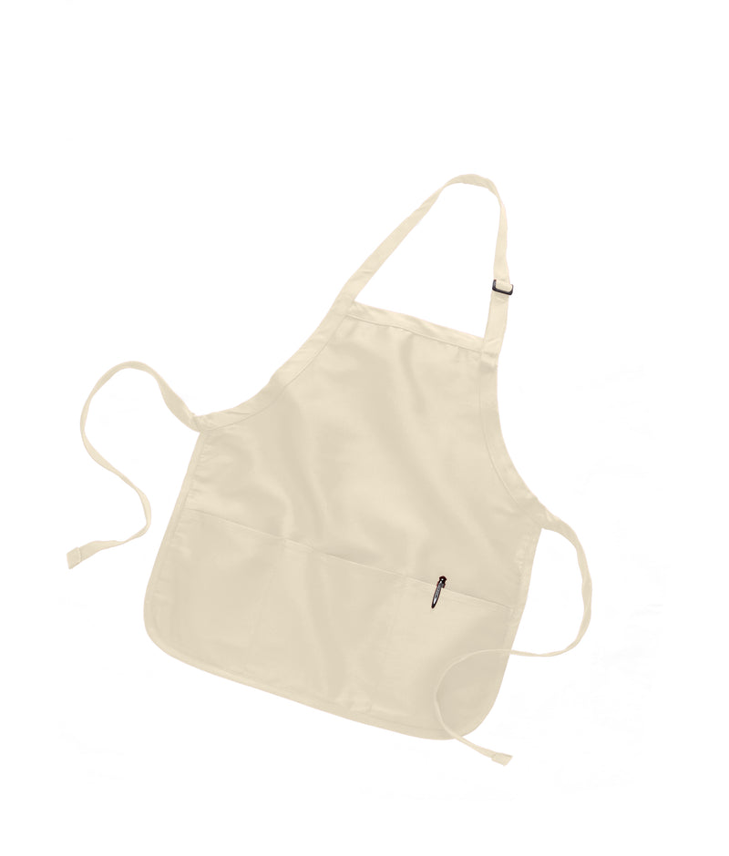 Medium Length Apron with Pockets  22"W x 24"H 12 Pc Pack (1 Dozen )